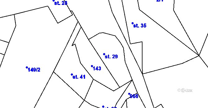 Parcela st. 29 v KÚ Zavidov, Katastrální mapa
