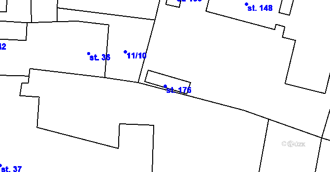 Parcela st. 176 v KÚ Zavidov, Katastrální mapa
