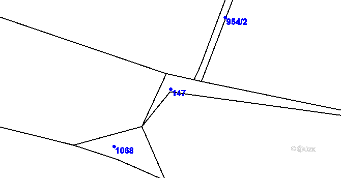 Parcela st. 147 v KÚ Zavidov, Katastrální mapa