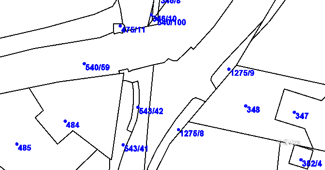 Parcela st. 545/32 v KÚ Závišice, Katastrální mapa