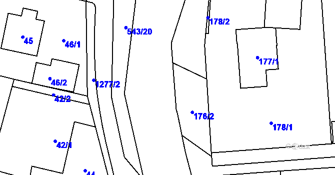 Parcela st. 540/74 v KÚ Závišice, Katastrální mapa
