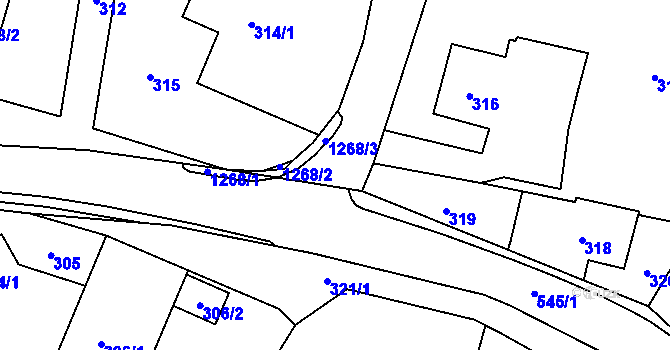 Parcela st. 542/18 v KÚ Závišice, Katastrální mapa