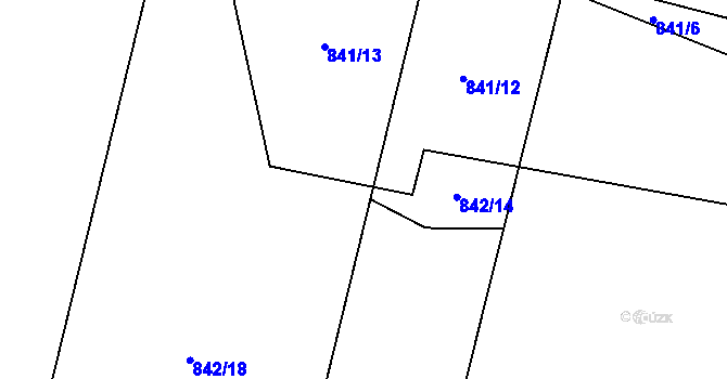 Parcela st. 842/17 v KÚ Závišice, Katastrální mapa