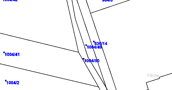 Parcela st. 1004/49 v KÚ Závišice, Katastrální mapa