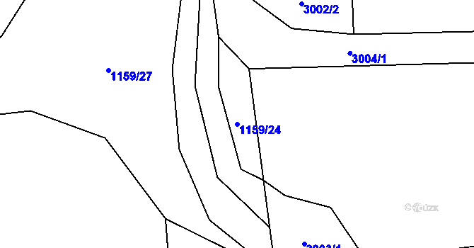 Parcela st. 1159/24 v KÚ Závišice, Katastrální mapa