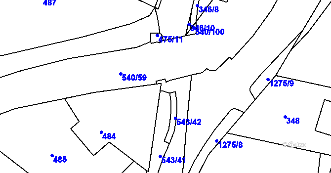 Parcela st. 543/43 v KÚ Závišice, Katastrální mapa