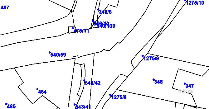 Parcela st. 540/102 v KÚ Závišice, Katastrální mapa