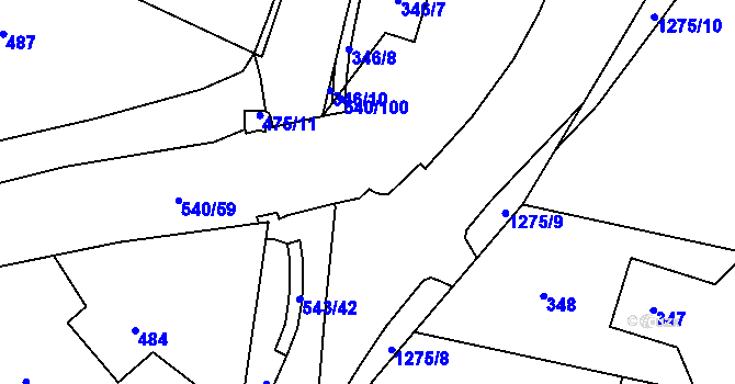 Parcela st. 540/103 v KÚ Závišice, Katastrální mapa