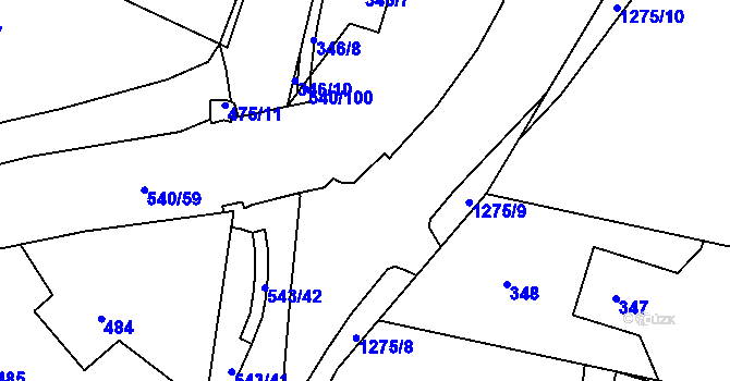 Parcela st. 545/38 v KÚ Závišice, Katastrální mapa