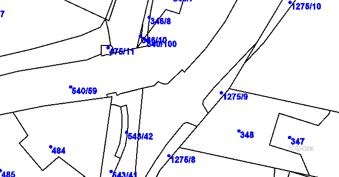 Parcela st. 545/39 v KÚ Závišice, Katastrální mapa