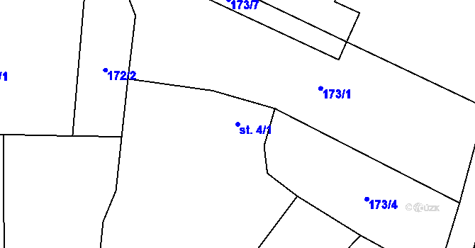 Parcela st. 4/1 v KÚ Plichtice, Katastrální mapa