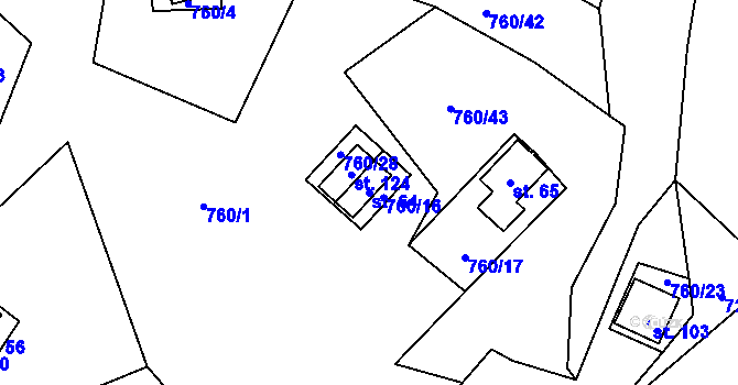 Parcela st. 64 v KÚ Plichtice, Katastrální mapa