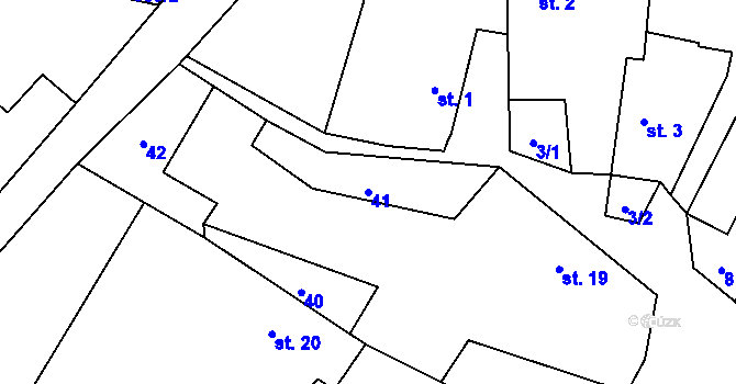 Parcela st. 41 v KÚ Plichtice, Katastrální mapa