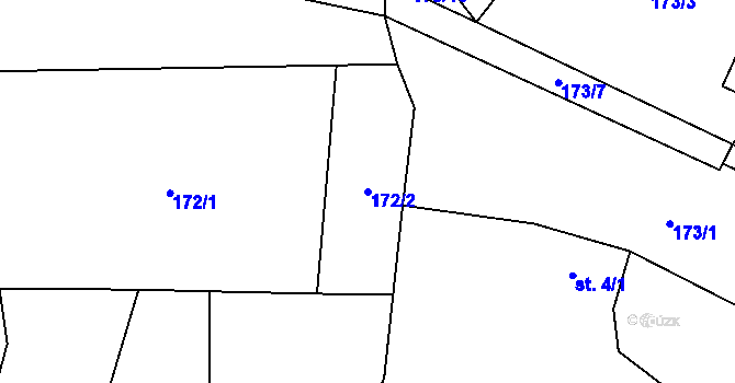 Parcela st. 172/2 v KÚ Plichtice, Katastrální mapa