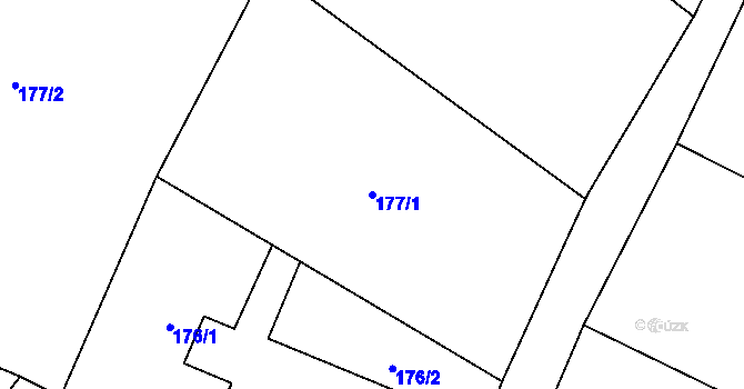 Parcela st. 177/1 v KÚ Plichtice, Katastrální mapa