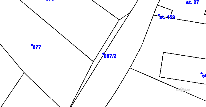 Parcela st. 867/2 v KÚ Plichtice, Katastrální mapa