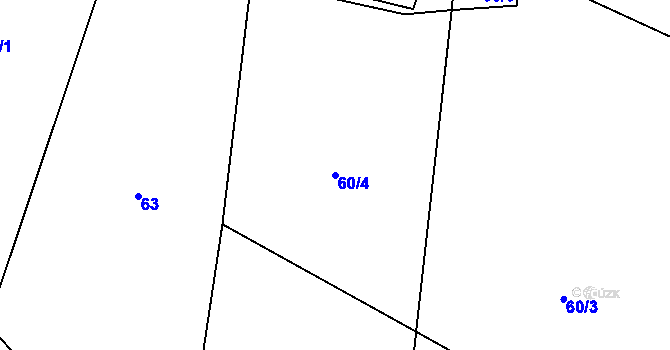 Parcela st. 60/4 v KÚ Plichtice, Katastrální mapa