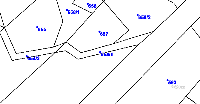 Parcela st. 654/1 v KÚ Plichtice, Katastrální mapa