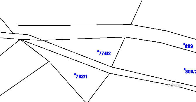 Parcela st. 774/2 v KÚ Plichtice, Katastrální mapa