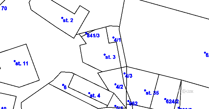 Parcela st. 3 v KÚ Skránčice, Katastrální mapa