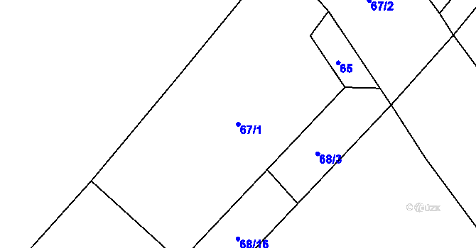 Parcela st. 67/1 v KÚ Skránčice, Katastrální mapa