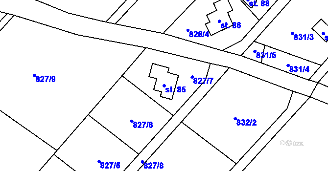 Parcela st. 85 v KÚ Skránčice, Katastrální mapa
