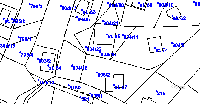 Parcela st. 804/15 v KÚ Skránčice, Katastrální mapa