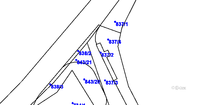 Parcela st. 837/2 v KÚ Skránčice, Katastrální mapa