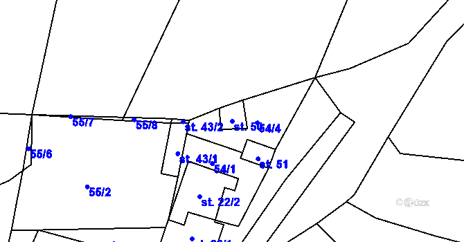 Parcela st. 50 v KÚ Tužice, Katastrální mapa