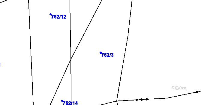 Parcela st. 762/3 v KÚ Tužice, Katastrální mapa