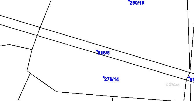 Parcela st. 816/5 v KÚ Tužice, Katastrální mapa