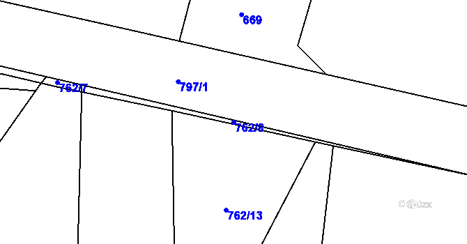 Parcela st. 762/8 v KÚ Tužice, Katastrální mapa