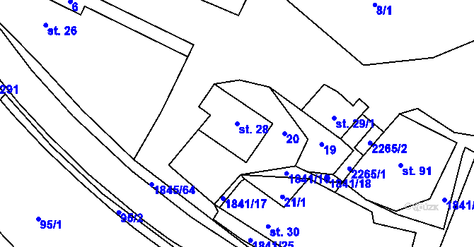 Parcela st. 28 v KÚ Zavlekov, Katastrální mapa