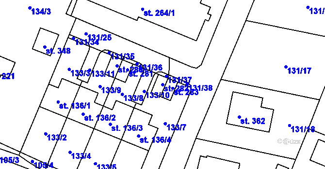 Parcela st. 282 v KÚ Zavlekov, Katastrální mapa