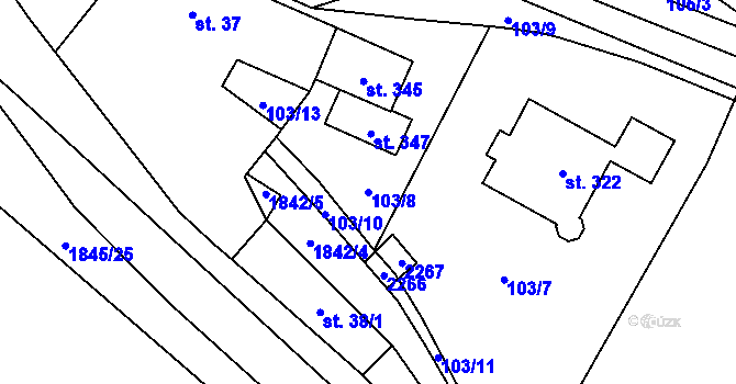 Parcela st. 103/8 v KÚ Zavlekov, Katastrální mapa