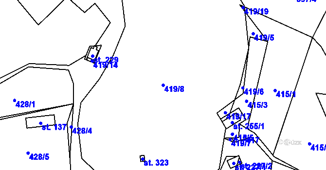 Parcela st. 419/8 v KÚ Zavlekov, Katastrální mapa