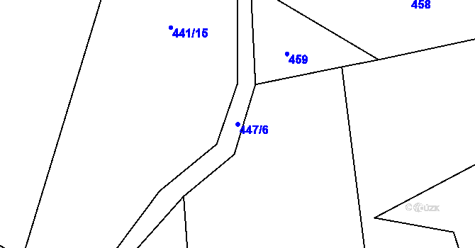 Parcela st. 447/6 v KÚ Zavlekov, Katastrální mapa