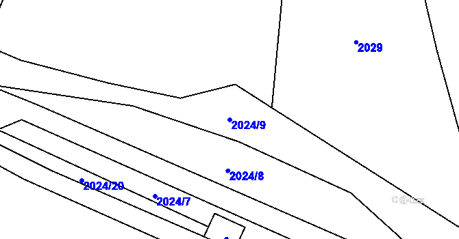Parcela st. 2024/9 v KÚ Zavlekov, Katastrální mapa