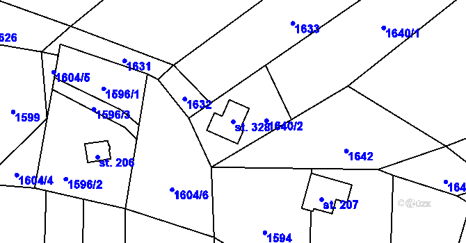 Parcela st. 328 v KÚ Zavlekov, Katastrální mapa