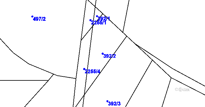 Parcela st. 392/2 v KÚ Zavlekov, Katastrální mapa