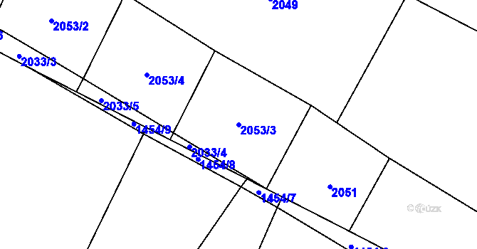 Parcela st. 2053/3 v KÚ Zavlekov, Katastrální mapa