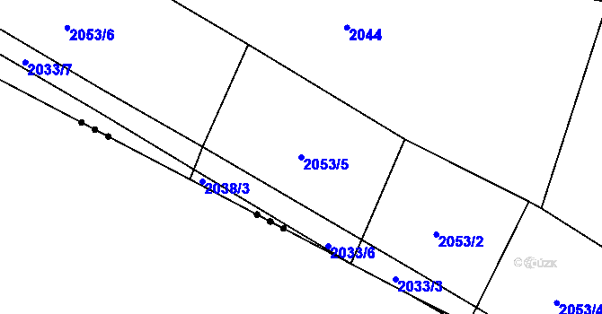 Parcela st. 2053/5 v KÚ Zavlekov, Katastrální mapa