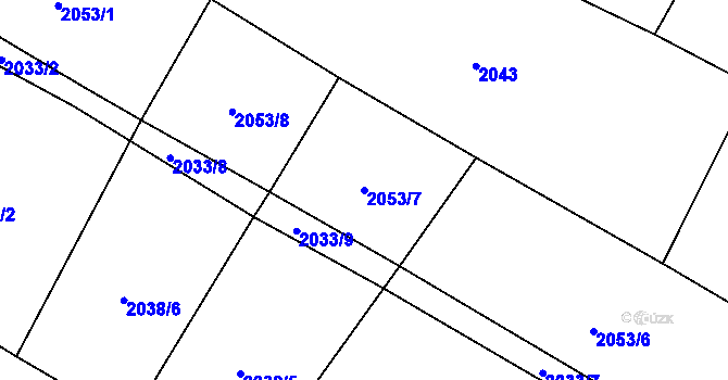 Parcela st. 2053/7 v KÚ Zavlekov, Katastrální mapa