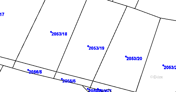 Parcela st. 2053/19 v KÚ Zavlekov, Katastrální mapa