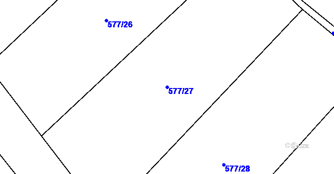 Parcela st. 577/27 v KÚ Zavlekov, Katastrální mapa