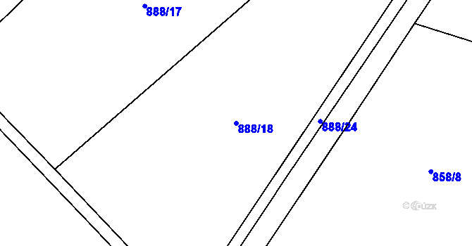 Parcela st. 888/18 v KÚ Zavlekov, Katastrální mapa