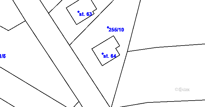 Parcela st. 64 v KÚ Závratec, Katastrální mapa