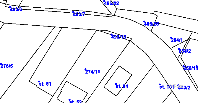 Parcela st. 274/12 v KÚ Závratec, Katastrální mapa