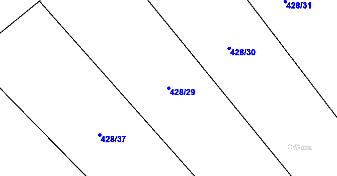 Parcela st. 428/29 v KÚ Zbečno, Katastrální mapa