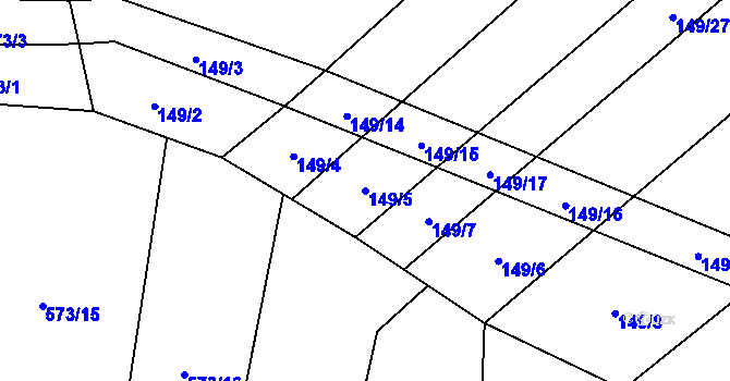 Parcela st. 149/5 v KÚ Zbelítov, Katastrální mapa